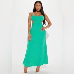 Fashion Nova Green Maxi Dress – Size XS (New with Tags)